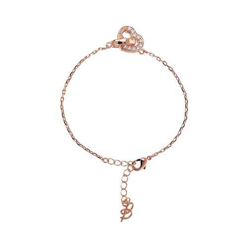 Bracciale Bronzallure placcato in oro rosa con cuori intrecciati