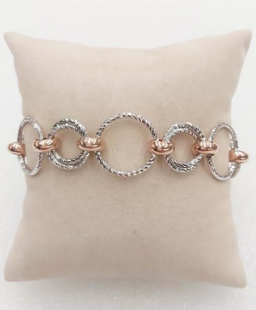 Bracciale da donna in argento e argento rosé