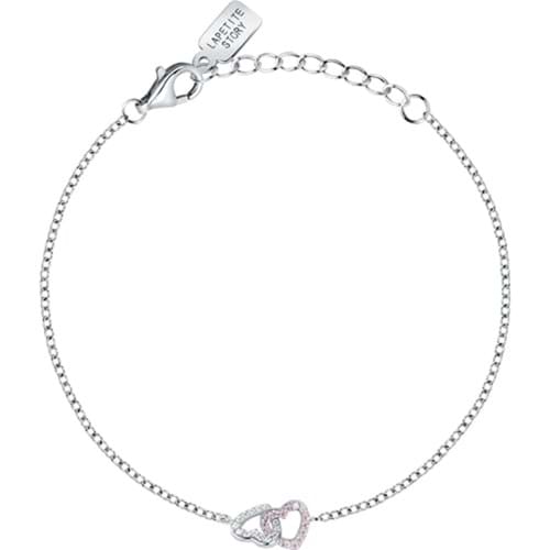 Bracciale in argento con due cuori