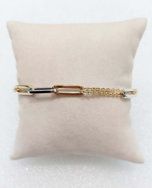 Bracciale in oro giallo e bianco