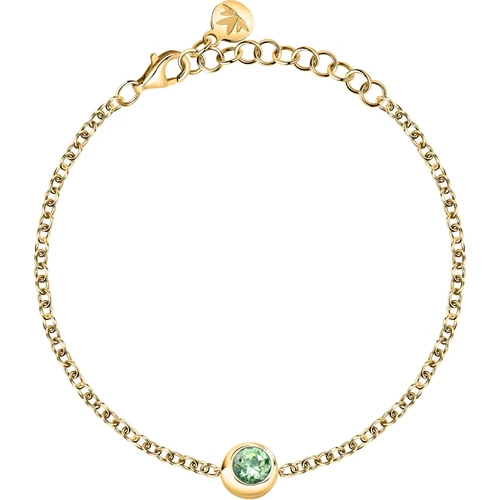 Bracciale Morellato da donna in argento dorato con pietra verde di colore verde