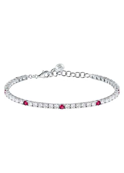 Bracciale tennis Morellato in argento con pietre bianche e rosse