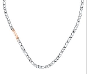 Collana da uomo Maserati in acciaio con targhetta laterale