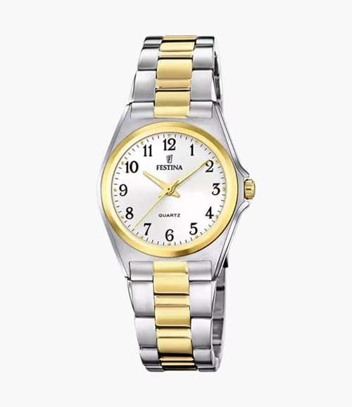 Orologio da donna Festina in acciaio laminato in oro con numeri